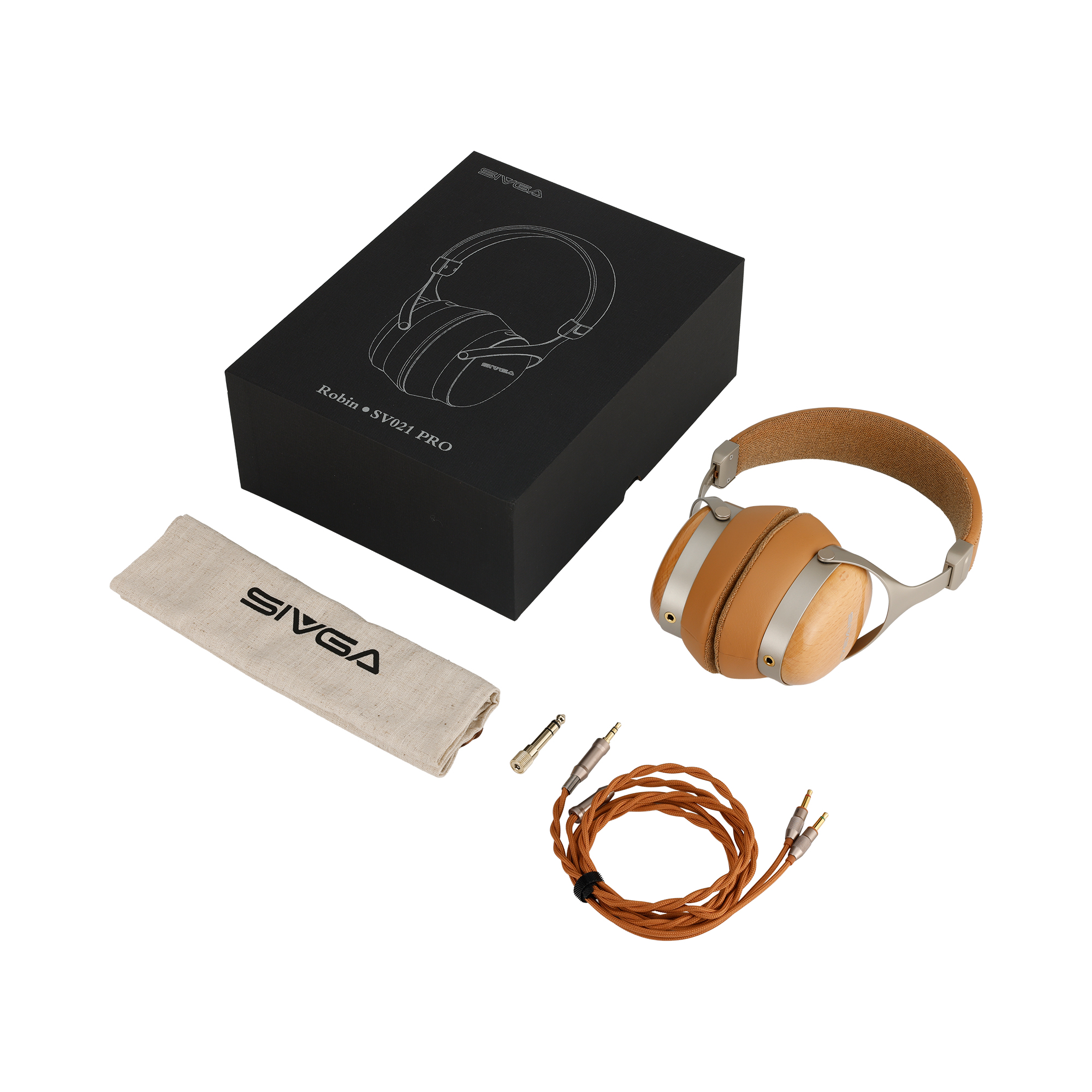 SIVGA ROBIN SV021 PRO BRN, Hi-Fi cerrados, diafragma de aluminio de 50 mm, carcasa de madera natural con cable desmontable - Imagen 15