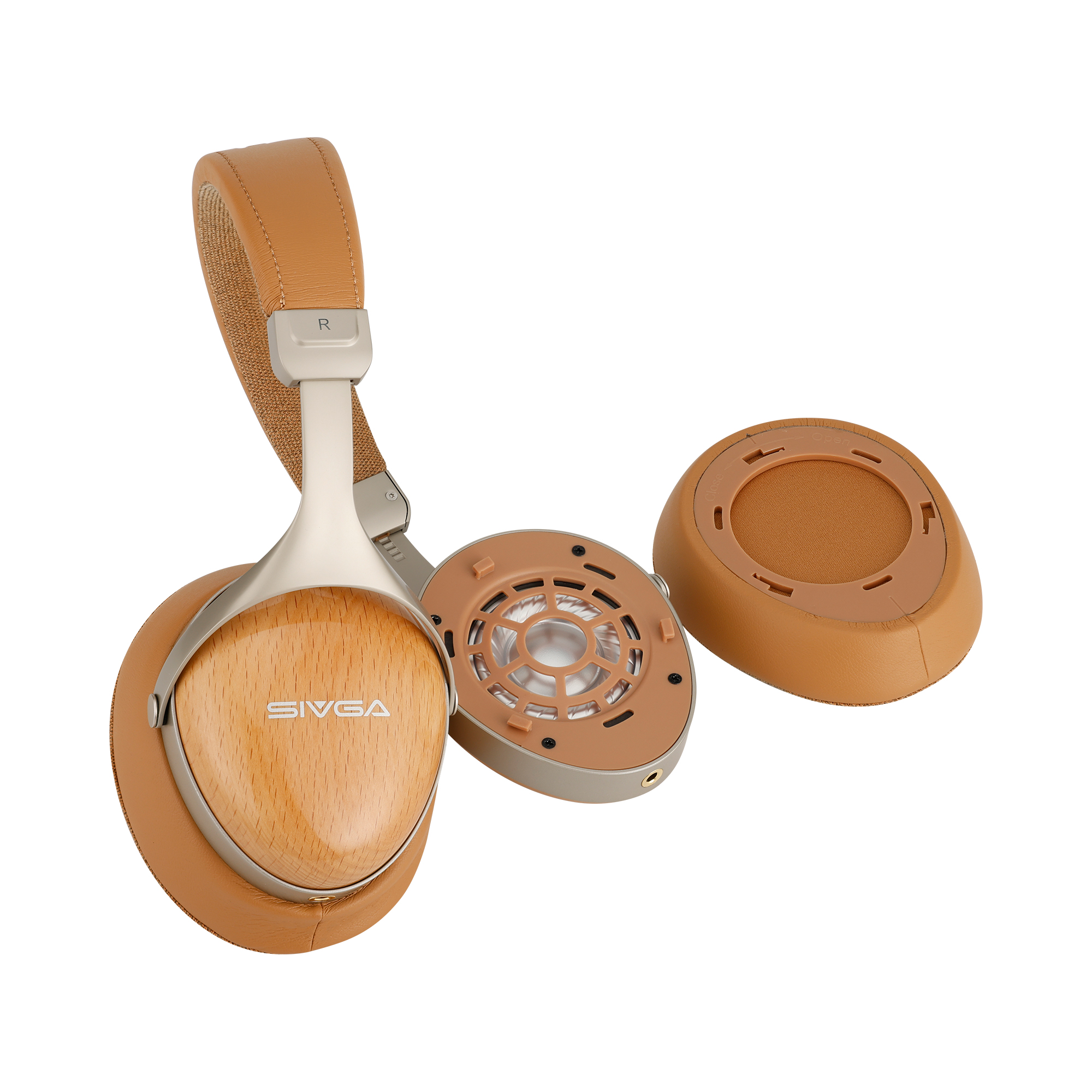 SIVGA ROBIN SV021 PRO BRN, Hi-Fi cerrados, diafragma de aluminio de 50 mm, carcasa de madera natural con cable desmontable - Imagen 9